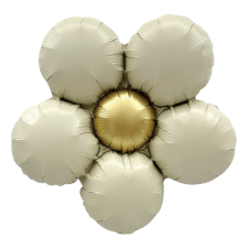 Standard Satin Ivory Gold Daisy Flower folija balon 38 cm