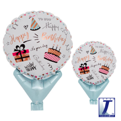 Mini balon Topper Happy Birthday Party 10cm