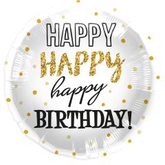 Standard Happy Birthday Gold Dots folija balon