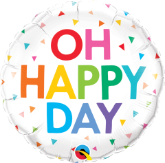 Standard Oh Happy Day Rainbow Confetti folija balon