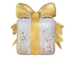 Maxi Gift gold-white folija balon 50x48 cm