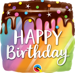 Standard Bday Rainbow Drip Cake folija balon