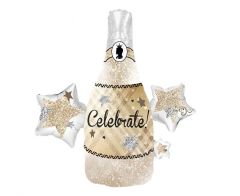 Maxi Champagne Bottle "Celebrate" folija balon 63x73cm
