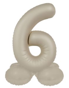 Mini folija balon številka 6 Creamy Latte