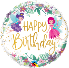 Standard Bday Wild Flower Fairies folija balon