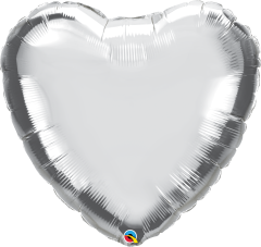 Maxi Srce Silver folija balon 36"