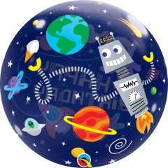 Bubble Bday Outer Space pvc balon