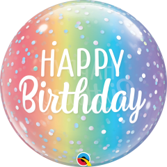 Bubble Bday Ombre & Dots pvc balon