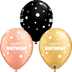 Lateks baloni 28cm Bday Big&Little Dots Special Ast 