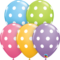 Lateks baloni 28cm Big Polka Dots Special Ast