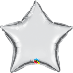 Mini zvezda folija balon na palčki 10 cm - Silver