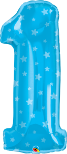 Folija balon številka 1 Blue Stars 