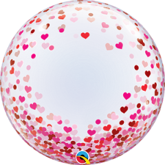 Bubble Red & Pink Confetti Hearts pvc balon