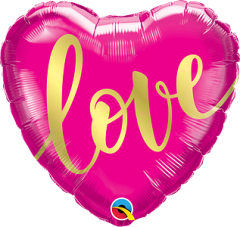Standard Heart Pink Love Gold folija balon