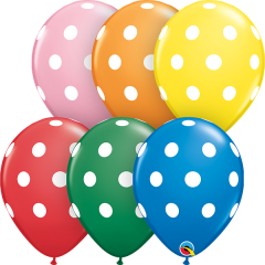 Lateks baloni 28cm Big Polka Dots Standard Ast