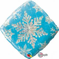 Standard Holographic Snowflake Blue folija balon