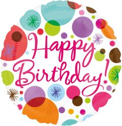 Standard Happy Birthday Polka Dots folija balon