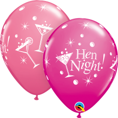 Lateks baloni 28cm Berry & Rose Hen Night Bubbly
