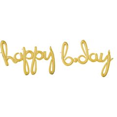 Napis Happy Bday Gold folija balon