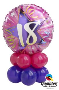 Balonska dekoracija mala 18th Birthday Shining Star Pink