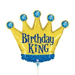 Mini Birthday King folija balon na palčki