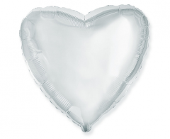Mini srce folija balon na palčki 22,5 cm - Silver