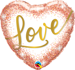 Standard Love Rose Gold Glitter Dots folija balon