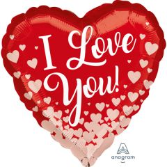 Standard Heart Red&Rosegold Hearts folija balon