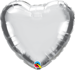 Mini srce folija balon na palčki 22,5 cm - Silver
