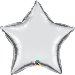 Mini zvezda folija balon na palčki 22,5 cm -  Silver 