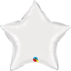 Mini zvezda folija balon na palčki 10 cm - White