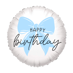 Standard Happy Birthday  macaron blue bow folija balon
