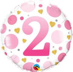 Standard Age 2 Pink Dots folija balon