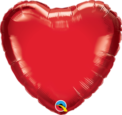Mini srce folija balon na palčki 22,5 cm - Ruby Red
