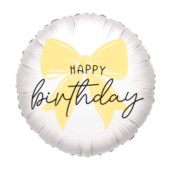Standard HappyBirthDay macaron yelow bow folija balon