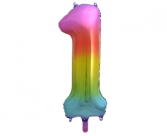 Folija balon B&C številka 1 Rainbow