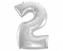 Folija balon B&C številka 2 Silver