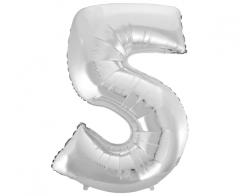 Folija balon B&C številka 5 Silver