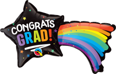 Mini Congrats Grad Shooting Star black folija balon na palčki