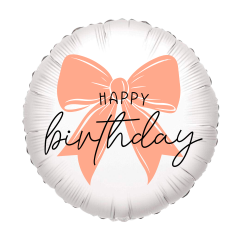 Standard HappyBirthDay macaron salmon bow folija balon