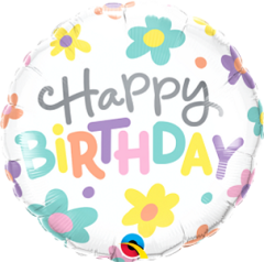 Standard Bday Retro Daisies folija balon