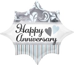 Standard Elegant Happy Anniversary Burst folija balon