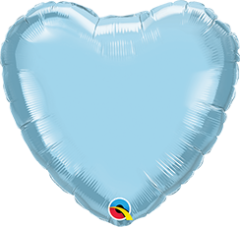 Mini srce folija balon na palčki 10 cm - Pearl Light Blue 