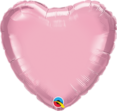 Mini srce folija balon na palčki 10 cm -Pearl Pink 
