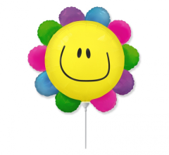 Mini 14"FX Flower Rainbow folija balon na palčki