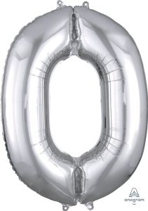 Folija balon številka 0 Silver