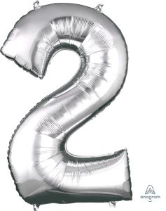 Folija balon številka 2 Silver