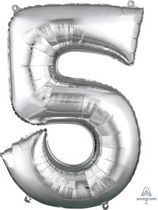 Folija balon številka 5 Silver