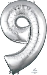 Folija balon številka 9 Silver 