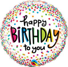 Standard Birthday Sprinkled Dots folija balon